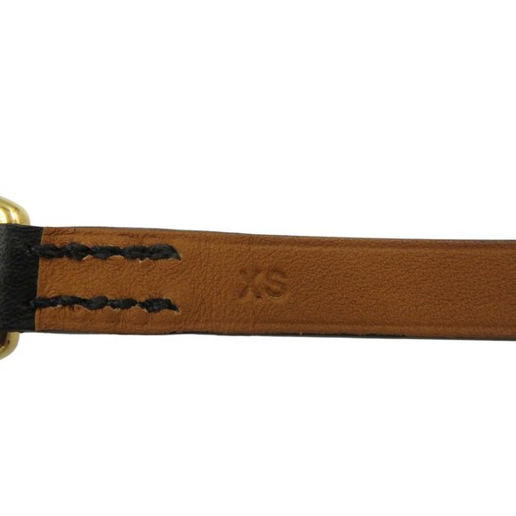 Hermes Leather Black Gold O Stamped Choker 1340HERMES Jewelry